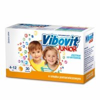 Vibovit Junior, dla dzieci w wieku od 4 do 12 lat, smak pomarańczowy, 30 saszetek