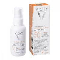 Vichy Capital Soleil, fluid przeciw fotostarzeniu się skóry, SPF50+, ultra lekka wodna tekstura, 40 ml